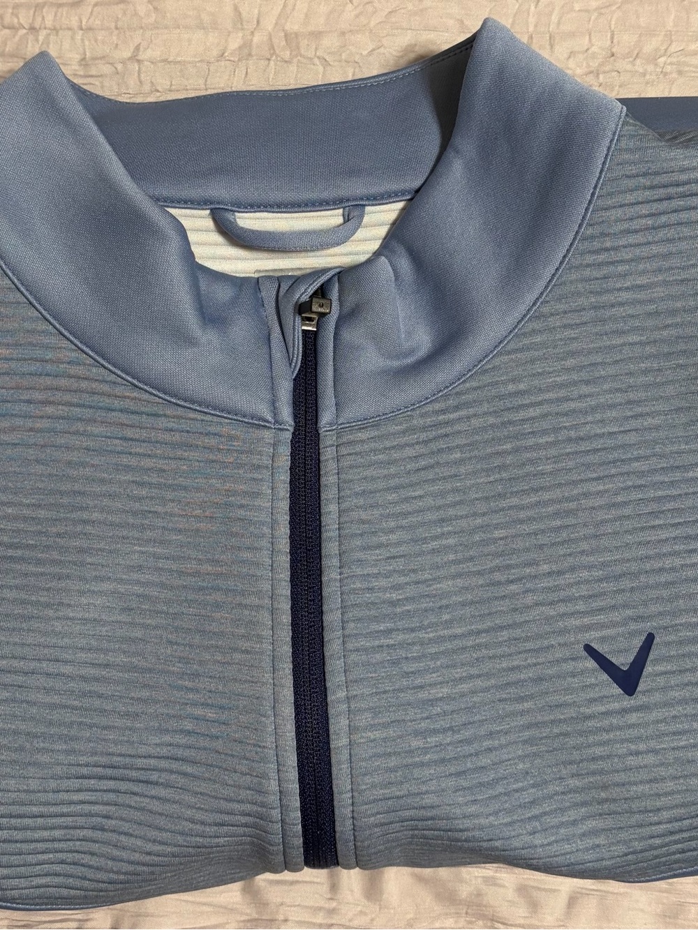Callaway Light Blue Quarter-Zip Performance Pullover with Navy Logo 4XLT